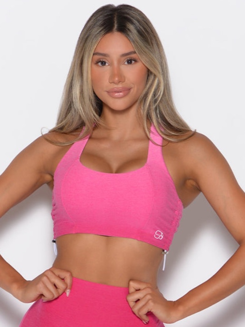 Bombshell Sportswear Hot Pink Racerback Sports Bra